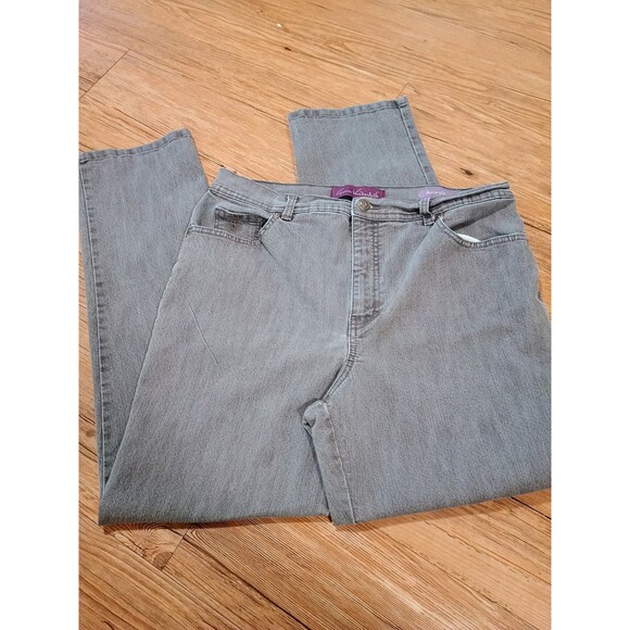 Gloria Vanderbilt Amanda Straight Leg Women's Size 14 Gray Denim Jeans - Picture 1 of 6